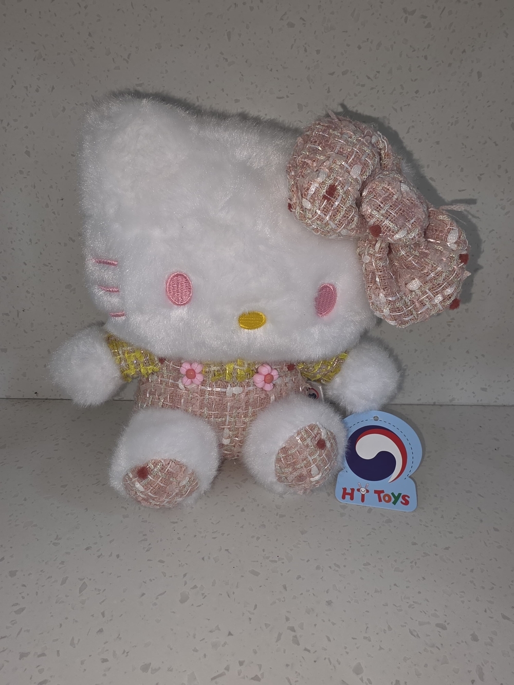 Hello Kitty Style White & Pink Plush Kitty with Bow by Hi Toys
